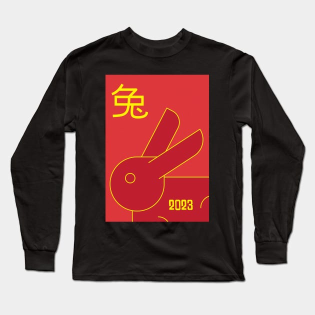 Year of the Rabbit Long Sleeve T-Shirt by TheRatbagCo